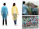 3PCS EMERGENCY RAIN PONCHO WITH HOOD - ONE SIZE FITS ALL