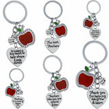 Teacher Appreciation Apple & Heart Keychain