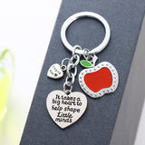 Teacher Appreciation Apple & Heart Keychain