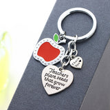 Teacher Appreciation Apple & Heart Keychain