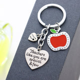 Teacher Appreciation Apple & Heart Keychain