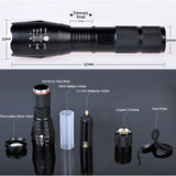 TACTICAL FLASHLIGHT WITH 5 MODES - SUPER STRONG + WATERPROOF + BIKE MOUNT