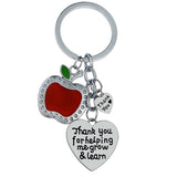 Teacher Appreciation Apple & Heart Keychain